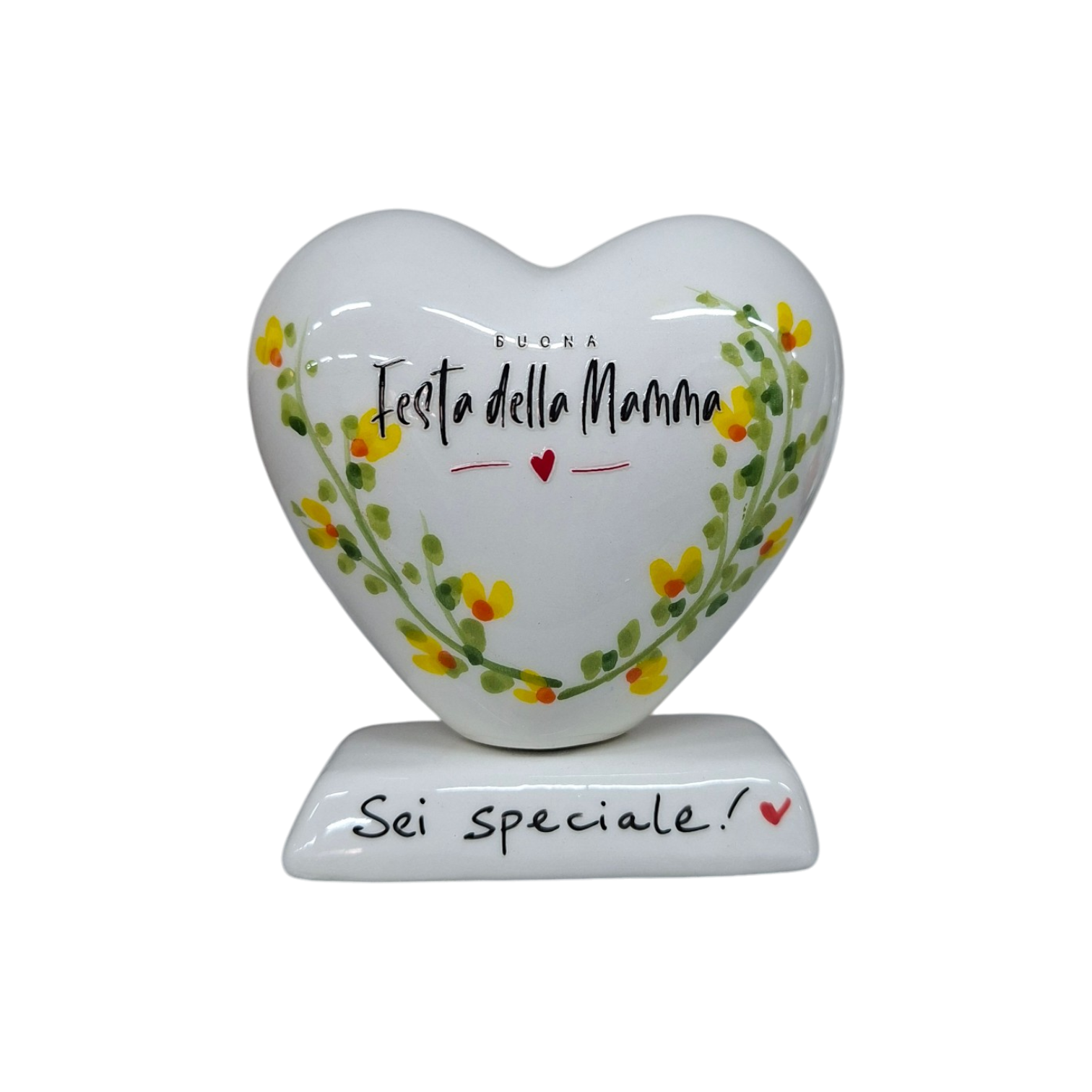 Cuore 10cm con Fiorellini Festa della Mamma