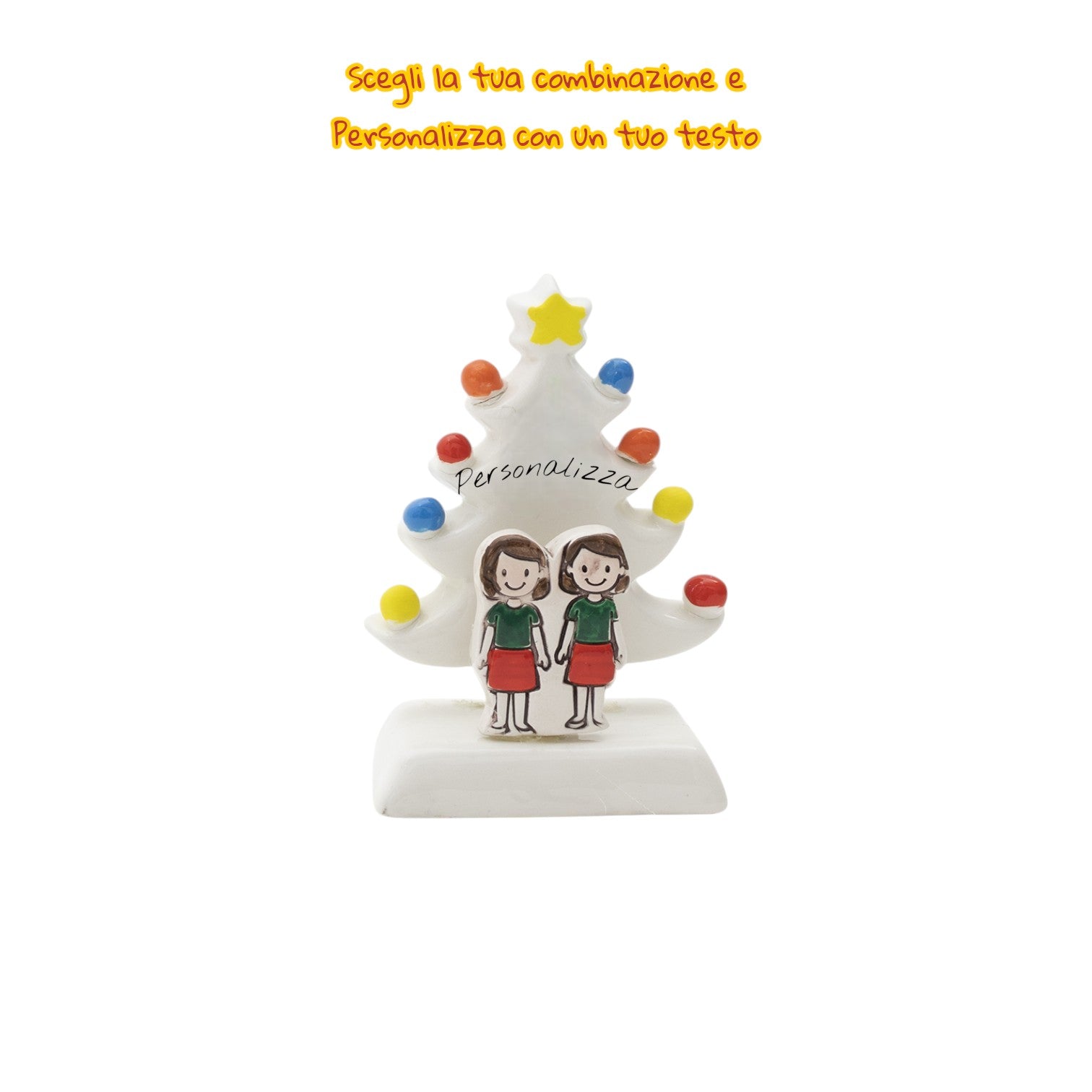 Albero di Natale Bianco 12cm con Omini - Siniscalchi Ceramics
