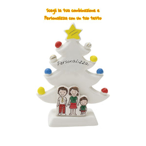 Albero di Natale Bianco 18cm con Omini - Siniscalchi Ceramics