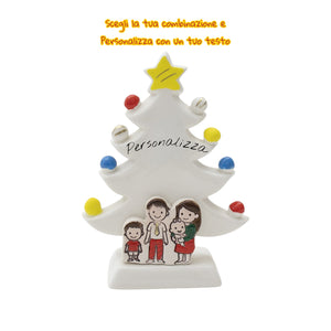 Albero di Natale Bianco 18cm con Omini - Siniscalchi Ceramics