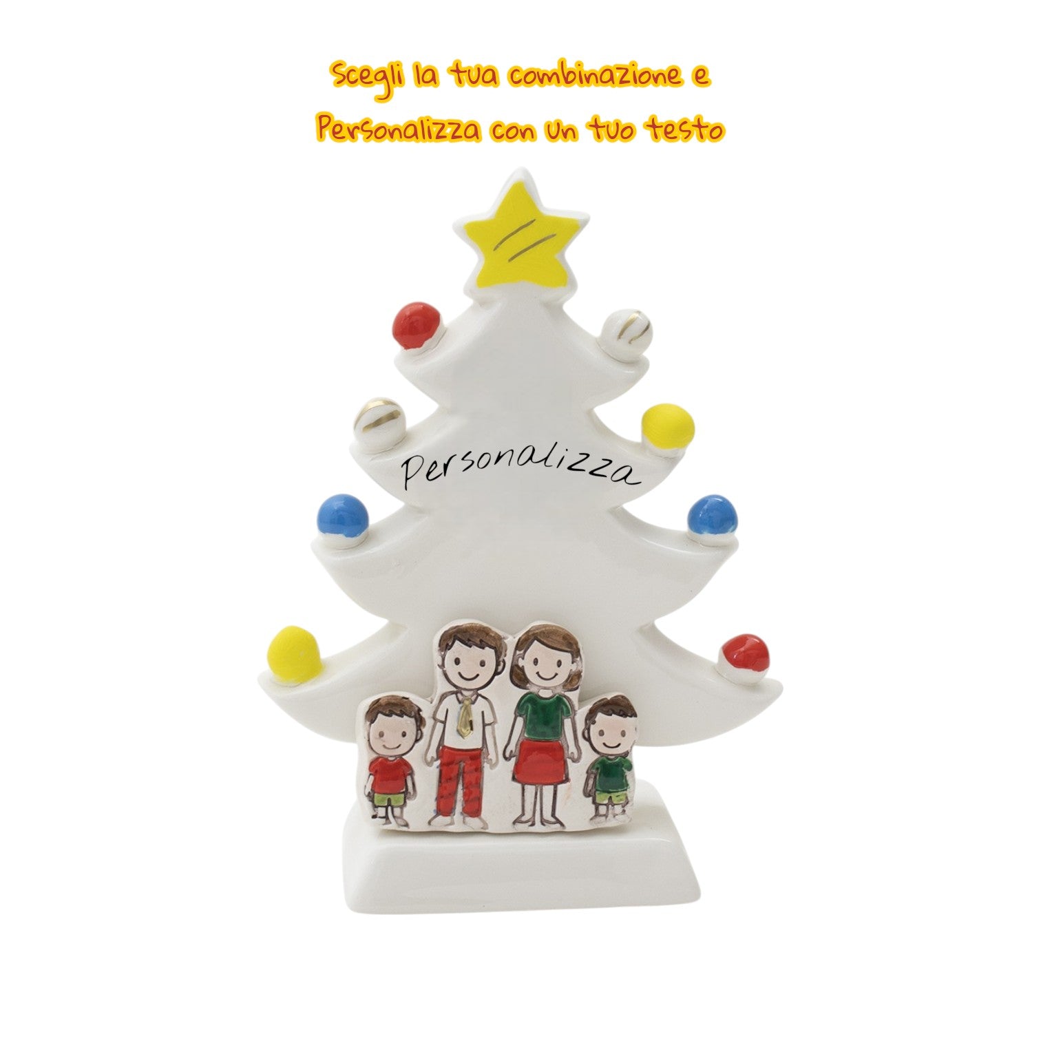 Albero di Natale Bianco 18cm con Omini - Siniscalchi Ceramics