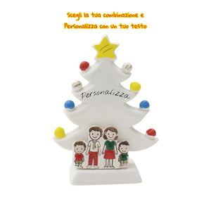Albero di Natale Bianco 18cm con Omini - Siniscalchi Ceramics