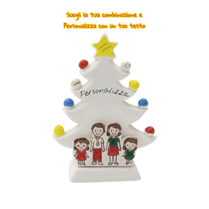 Albero di Natale Bianco 18cm con Omini - Siniscalchi Ceramics