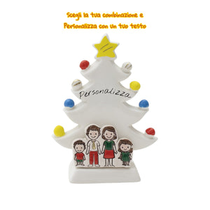 Albero di Natale Bianco 18cm con Omini - Siniscalchi Ceramics