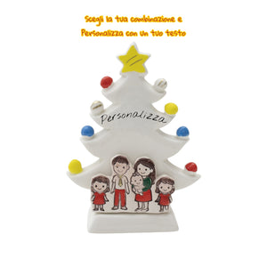 Albero di Natale Bianco 18cm con Omini - Siniscalchi Ceramics