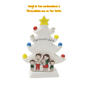 Albero di Natale Bianco 18cm con Omini - Siniscalchi Ceramics