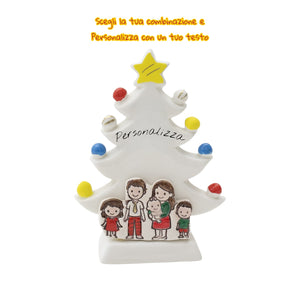 Albero di Natale Bianco 18cm con Omini - Siniscalchi Ceramics