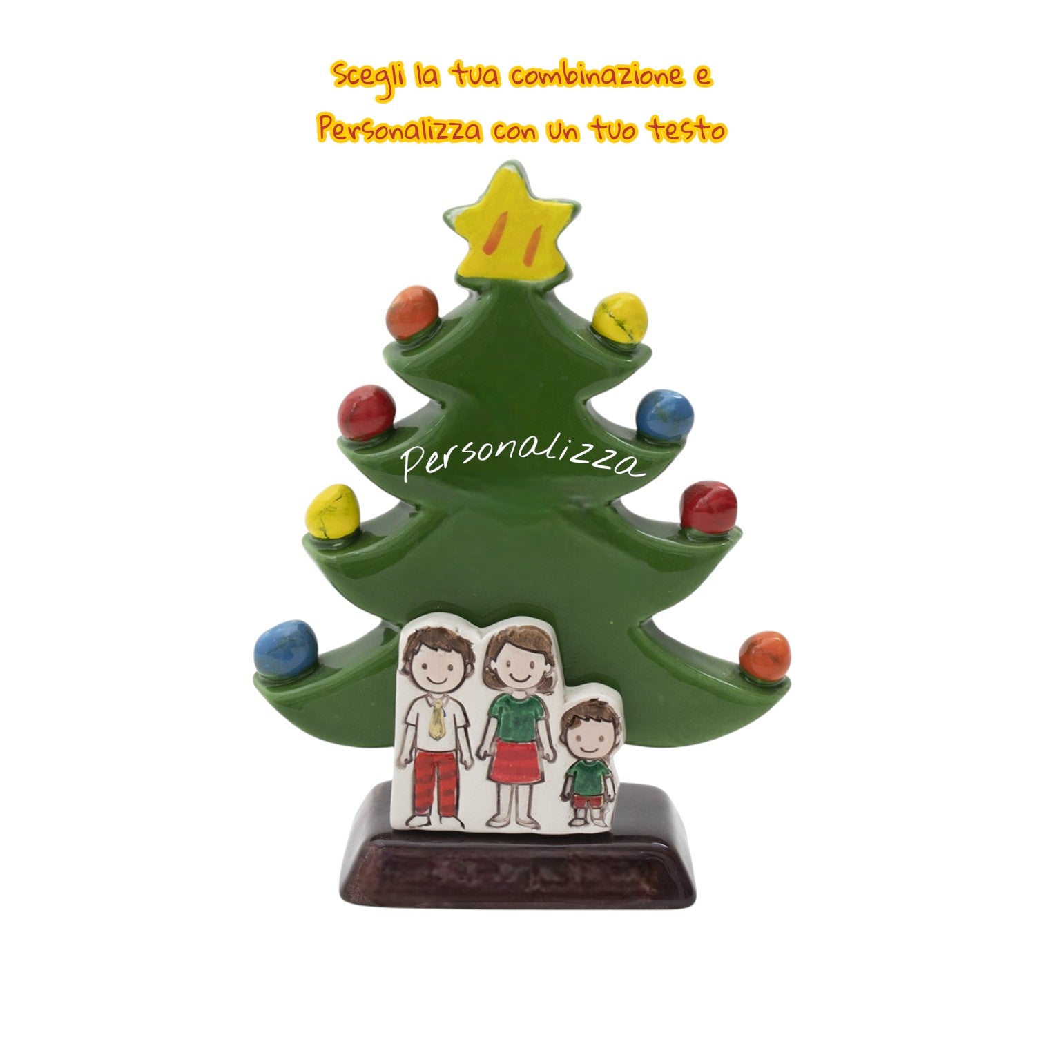 Albero di Natale Verde 18cm con Omini - Siniscalchi Ceramics