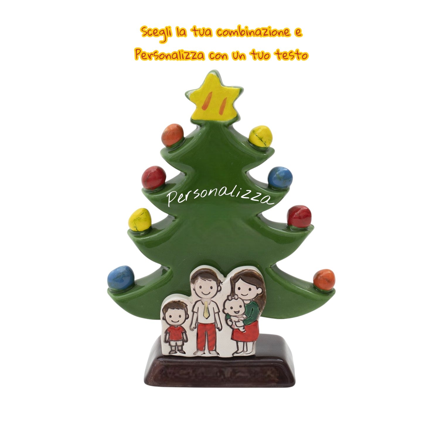 Albero di Natale Verde 18cm con Omini - Siniscalchi Ceramics
