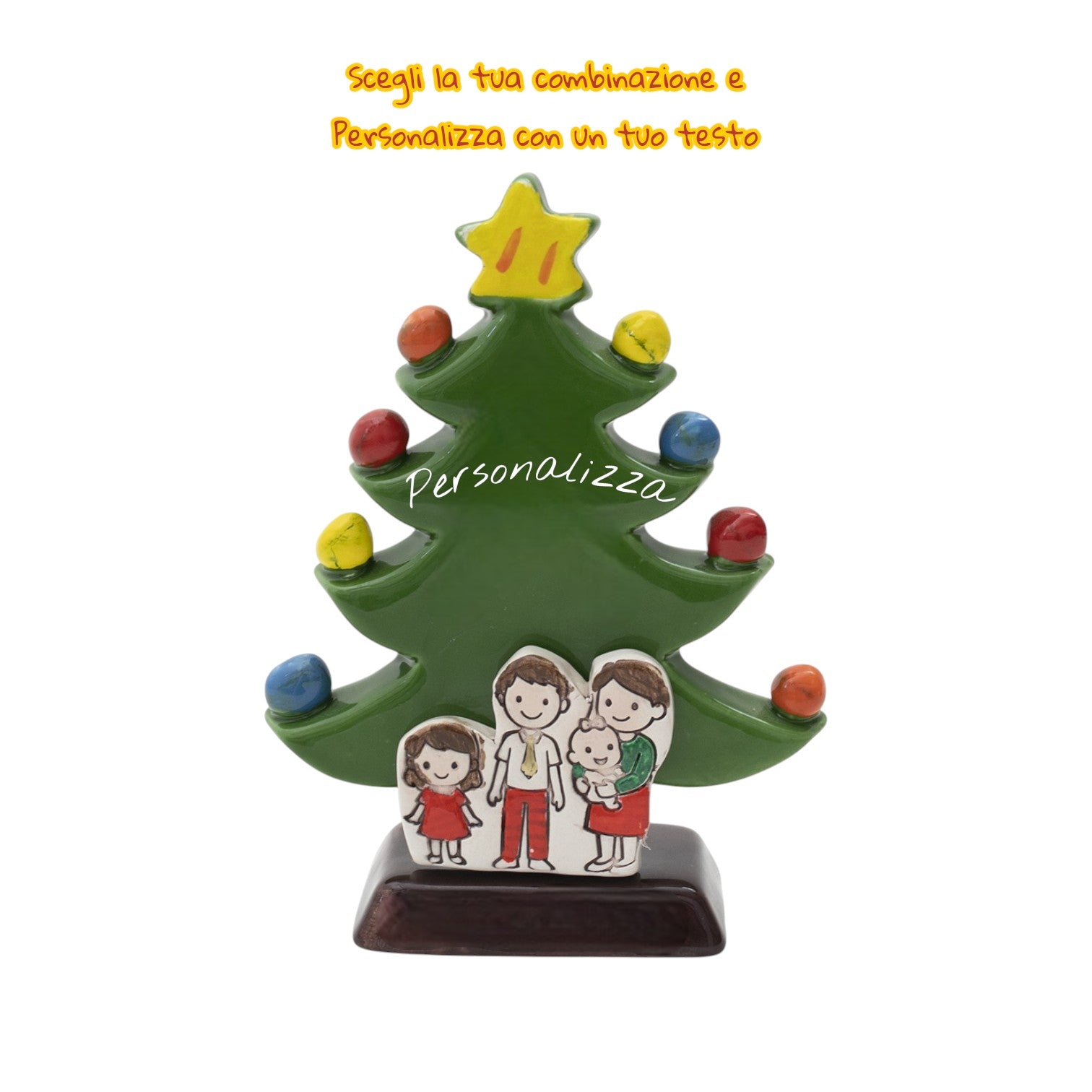 Albero di Natale Verde 18cm con Omini - Siniscalchi Ceramics
