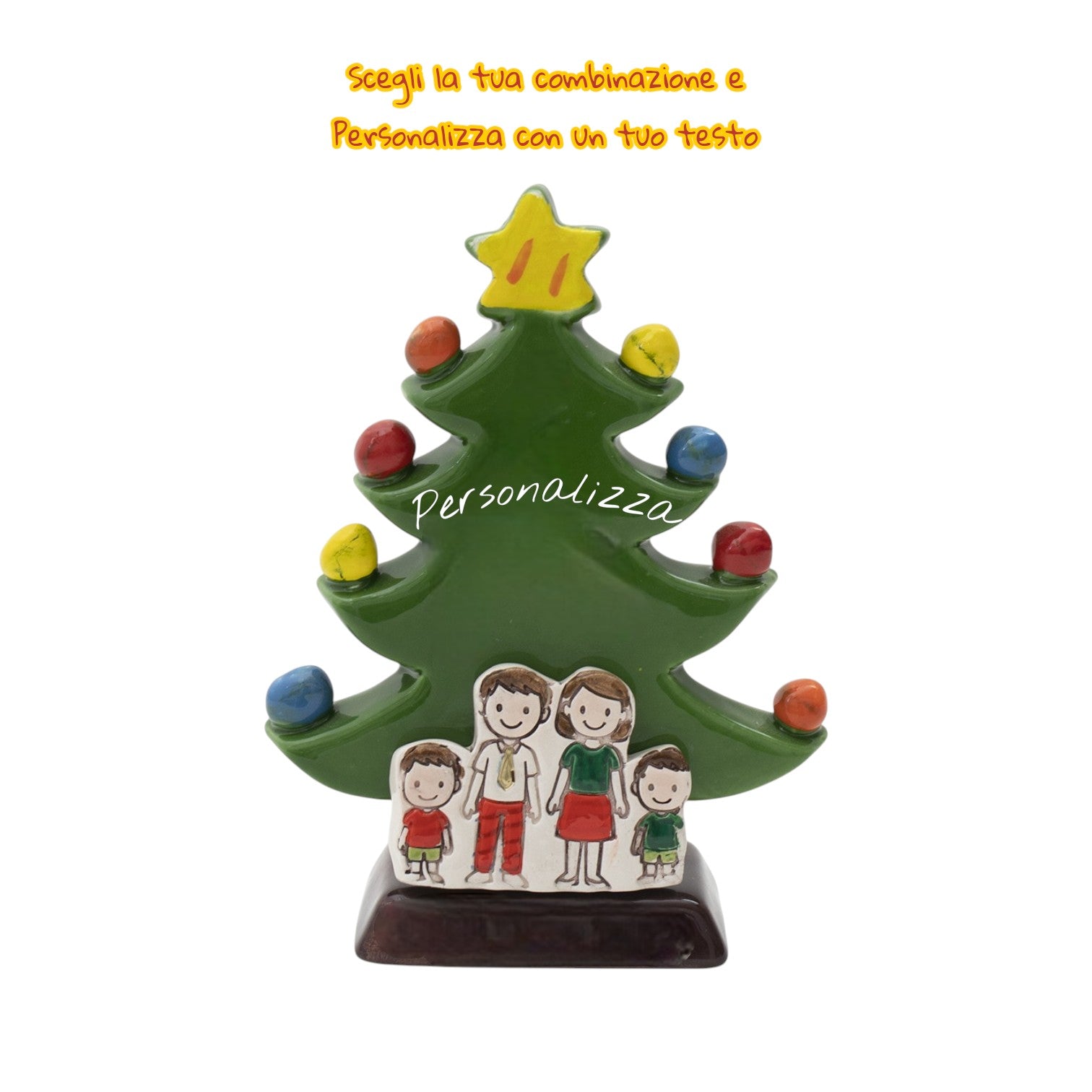Albero di Natale Verde 18cm con Omini - Siniscalchi Ceramics