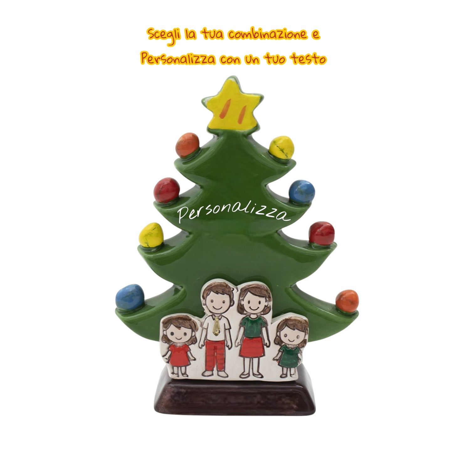 Albero di Natale Verde 18cm con Omini - Siniscalchi Ceramics
