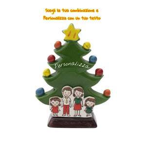 Albero di Natale Verde 18cm con Omini - Siniscalchi Ceramics