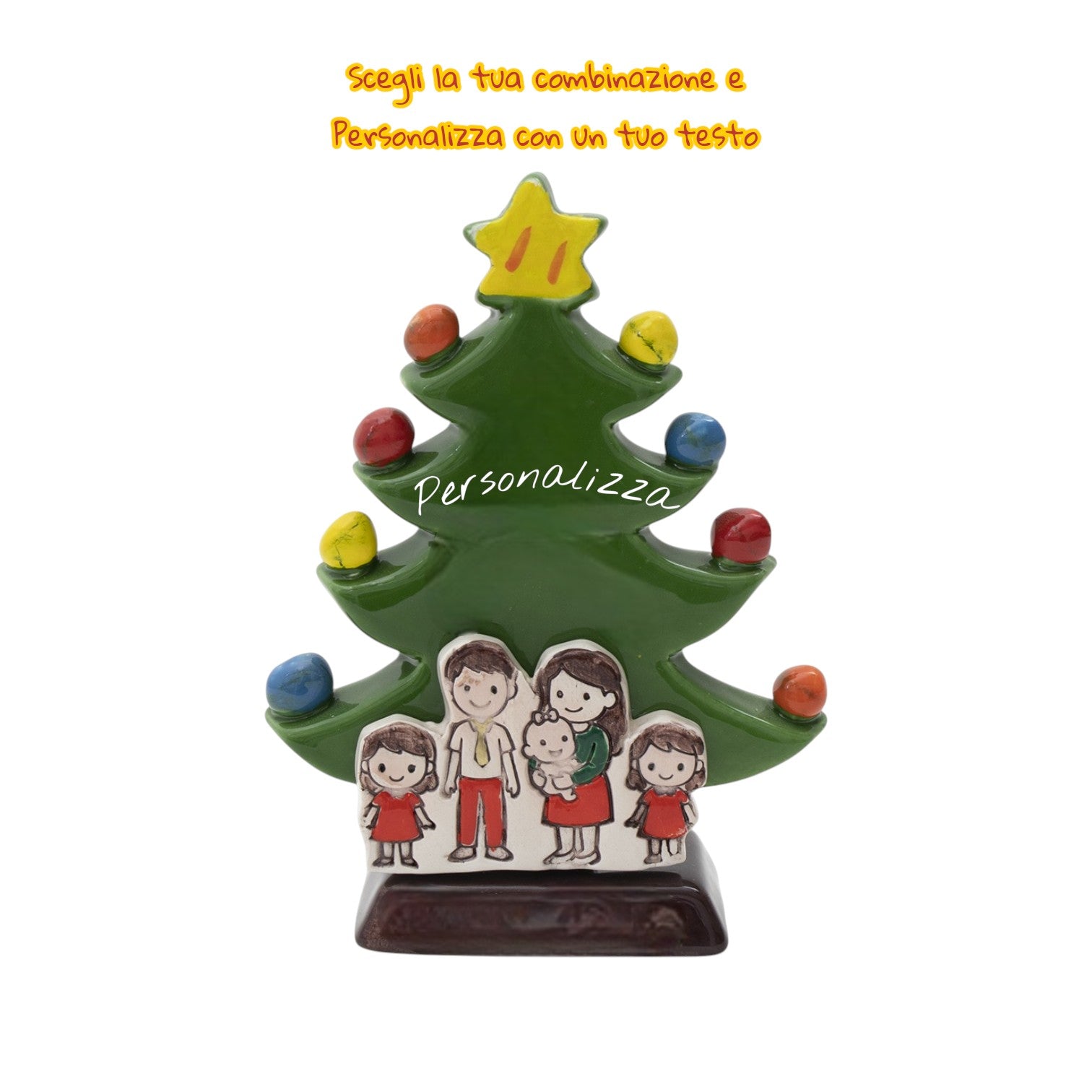 Albero di Natale Verde 18cm con Omini - Siniscalchi Ceramics