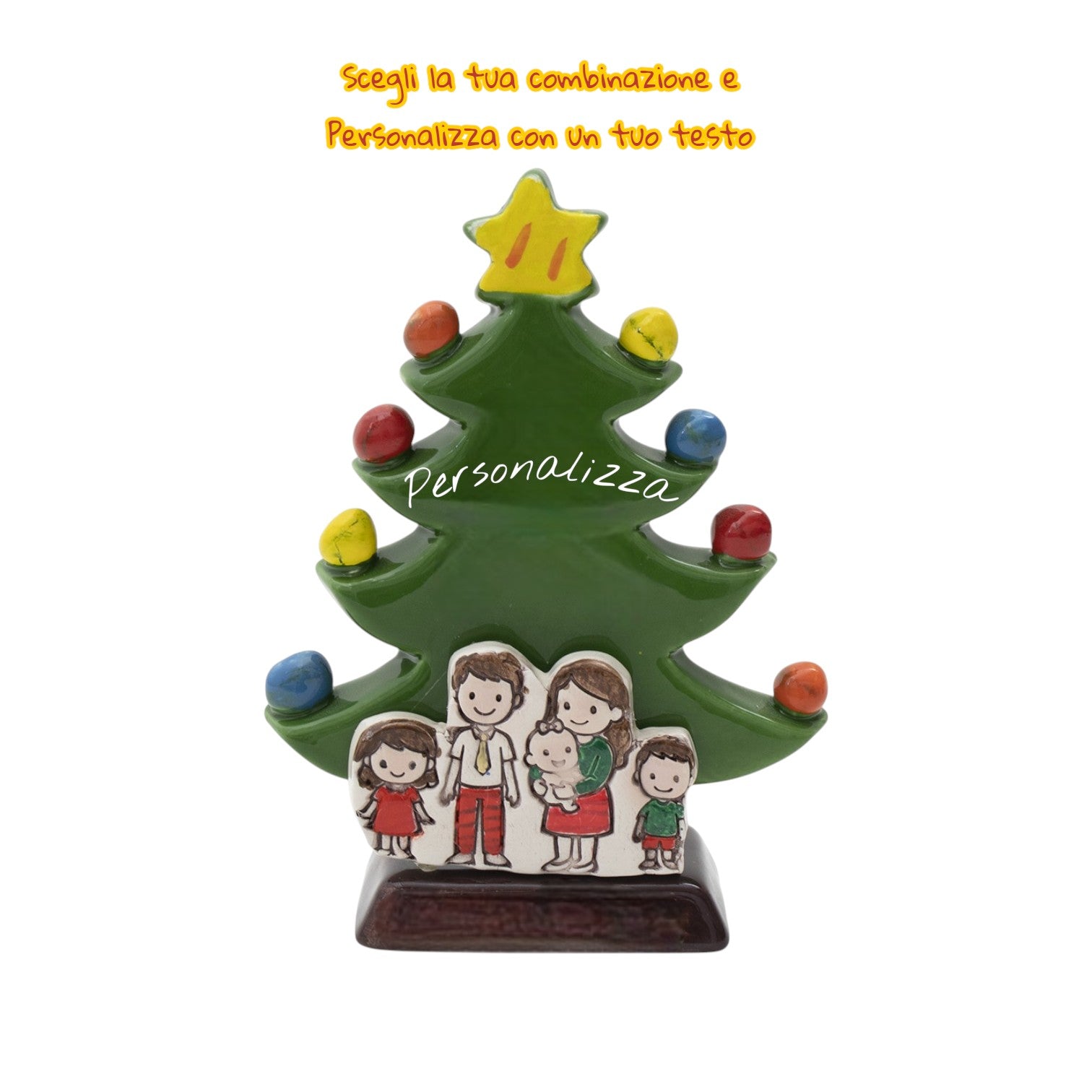 Albero di Natale Verde 18cm con Omini - Siniscalchi Ceramics