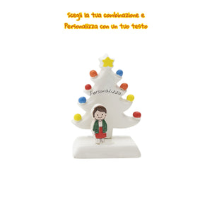 Albero di Natale Bianco 12cm con Omini - Siniscalchi Ceramics