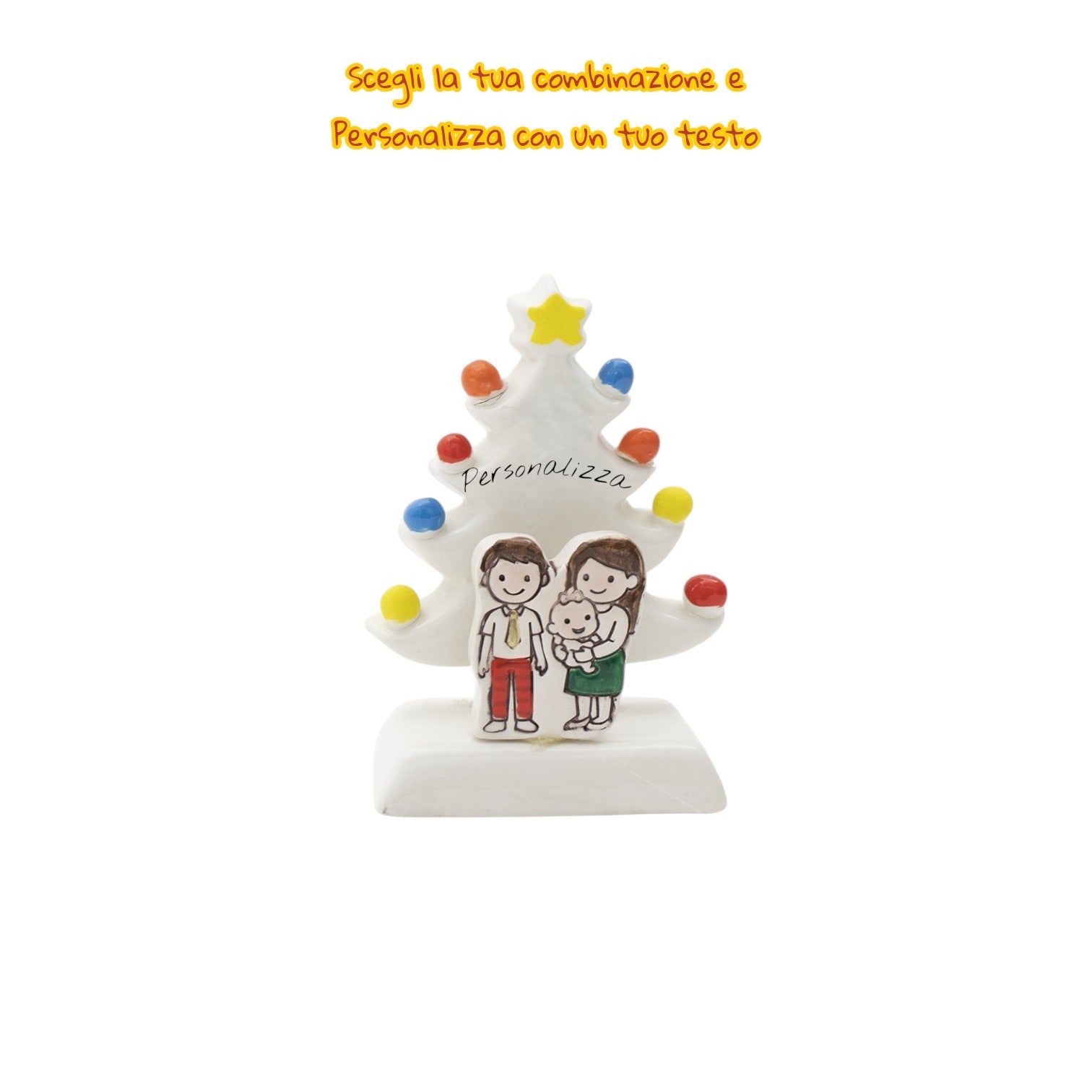 Albero di Natale Bianco 12cm con Omini - Siniscalchi Ceramics