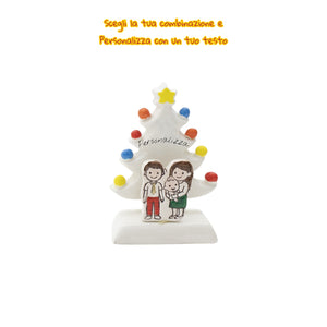 Albero di Natale Bianco 12cm con Omini - Siniscalchi Ceramics