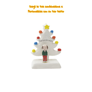 Albero di Natale Bianco 12cm con Omini - Siniscalchi Ceramics
