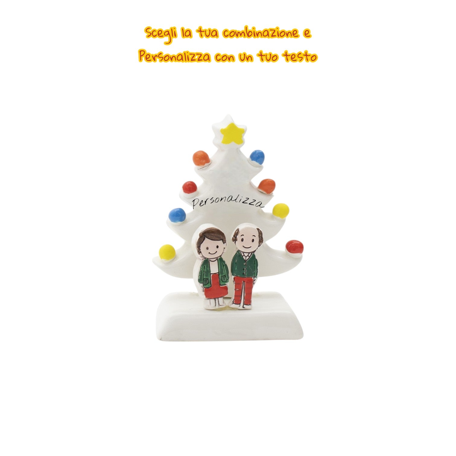 Albero di Natale Bianco 12cm con Omini - Siniscalchi Ceramics