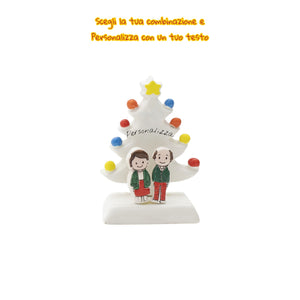 Albero di Natale Bianco 12cm con Omini - Siniscalchi Ceramics