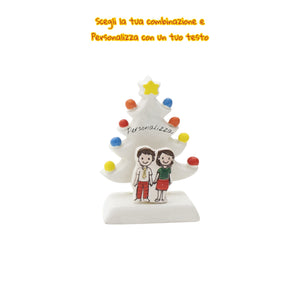 Albero di Natale Bianco 12cm con Omini - Siniscalchi Ceramics