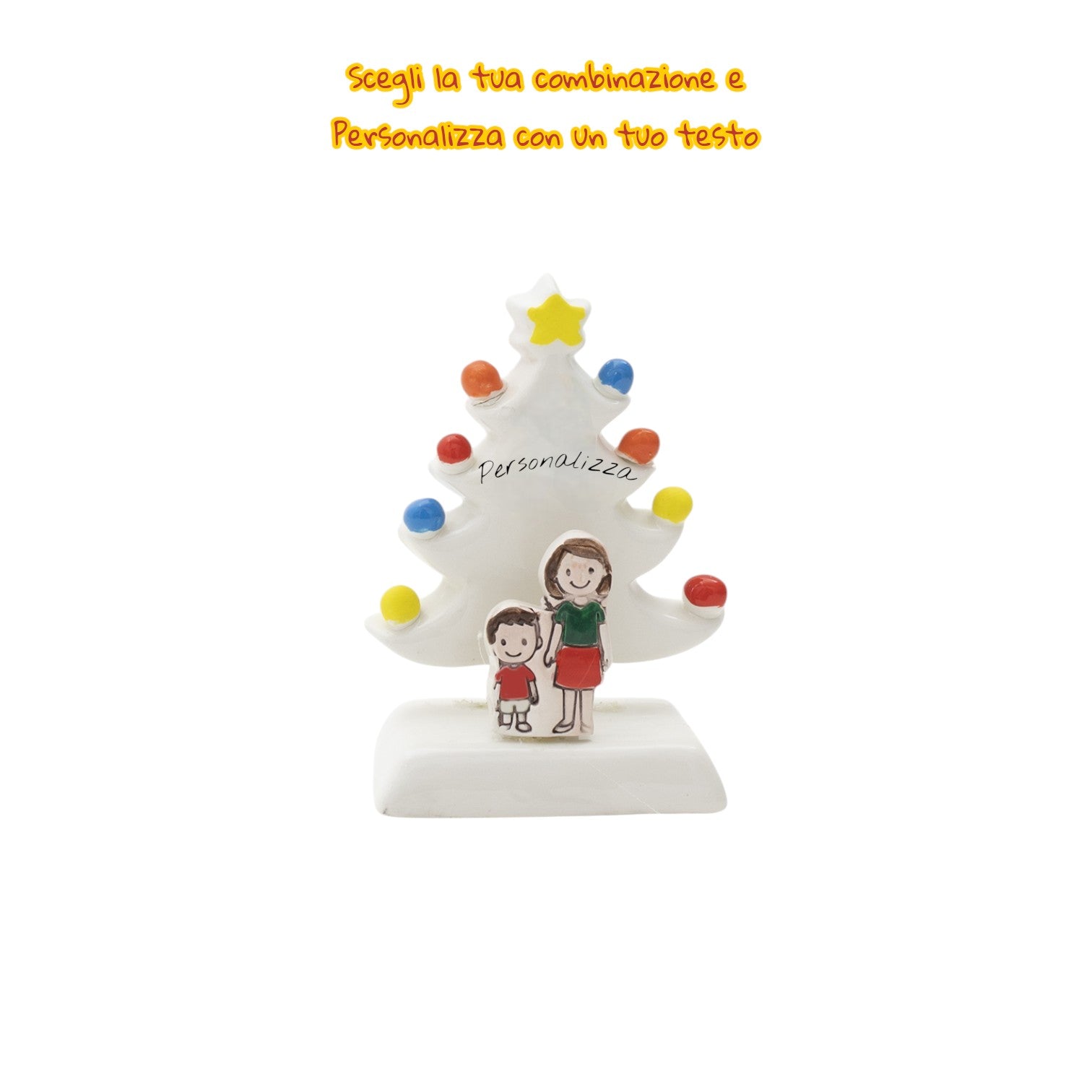 Albero di Natale Bianco 12cm con Omini - Siniscalchi Ceramics