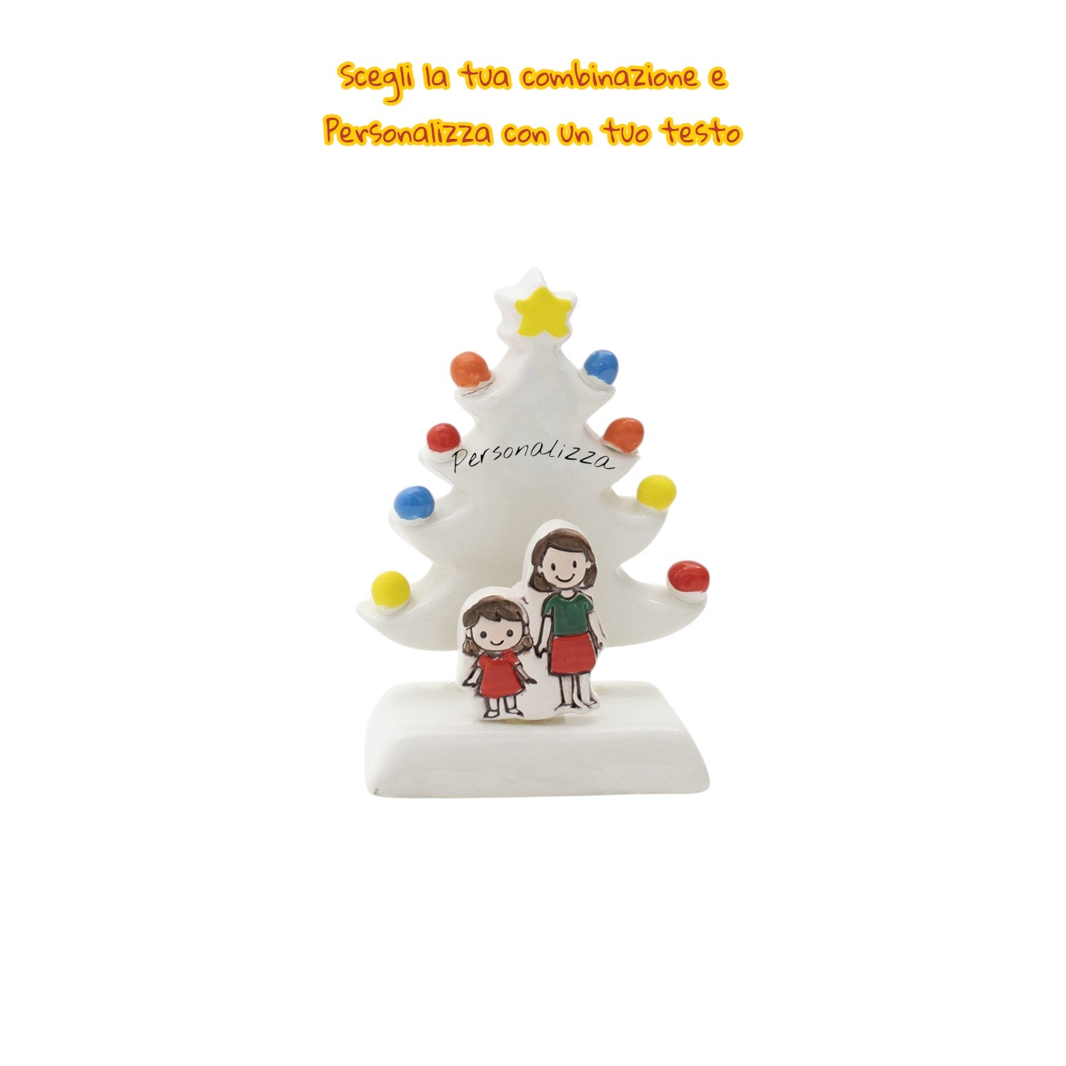 Albero di Natale Bianco 12cm con Omini - Siniscalchi Ceramics