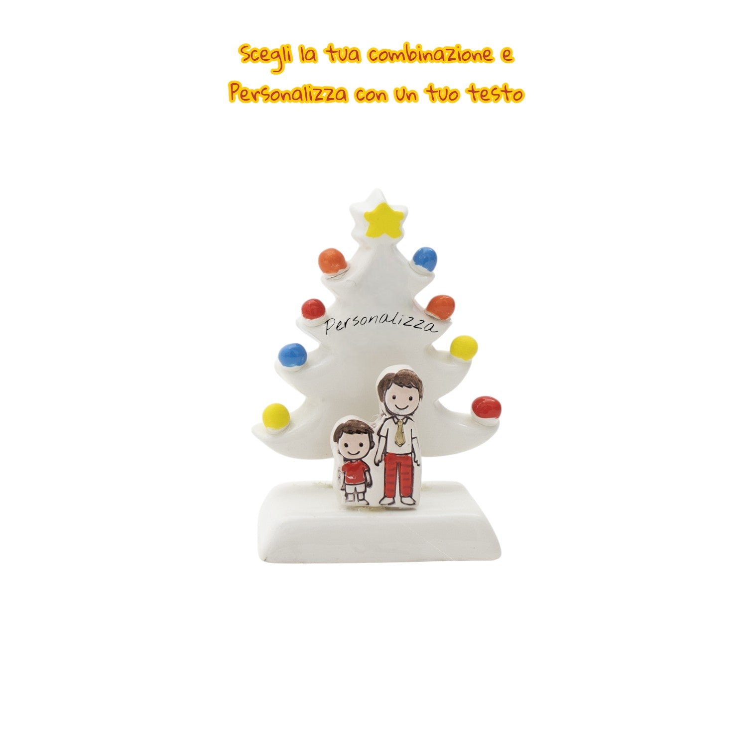 Albero di Natale Bianco 12cm con Omini - Siniscalchi Ceramics