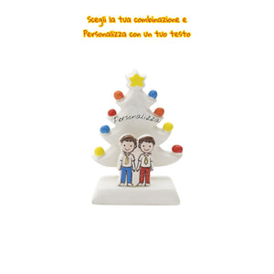Albero di Natale Bianco 12cm con Omini - Siniscalchi Ceramics