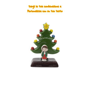 Albero di Natale Verde 12cm con Omini - Siniscalchi Ceramics