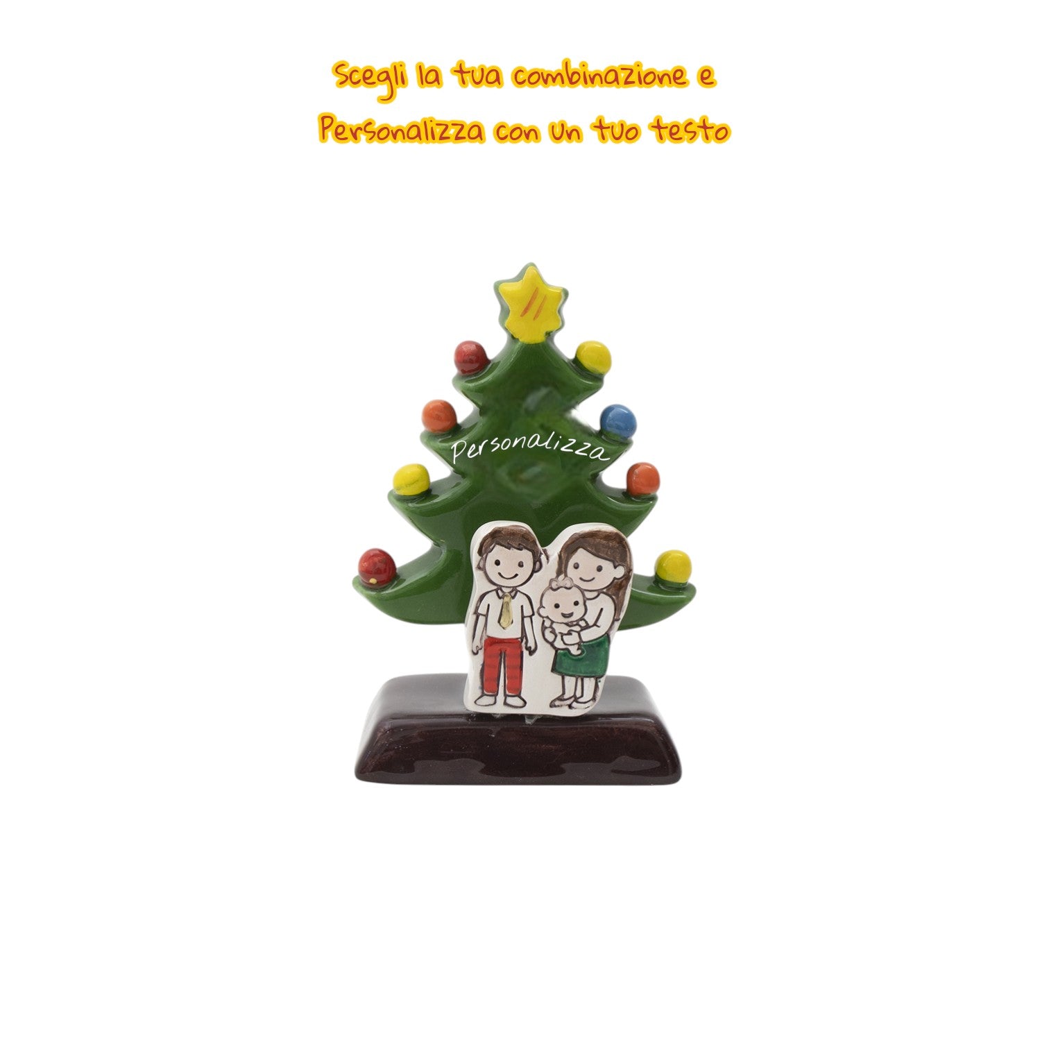 Albero di Natale Verde 12cm con Omini - Siniscalchi Ceramics