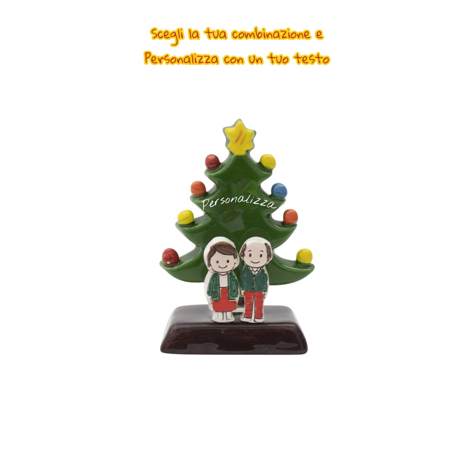 Albero di Natale Verde 12cm con Omini - Siniscalchi Ceramics