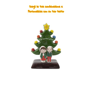 Albero di Natale Verde 12cm con Omini - Siniscalchi Ceramics
