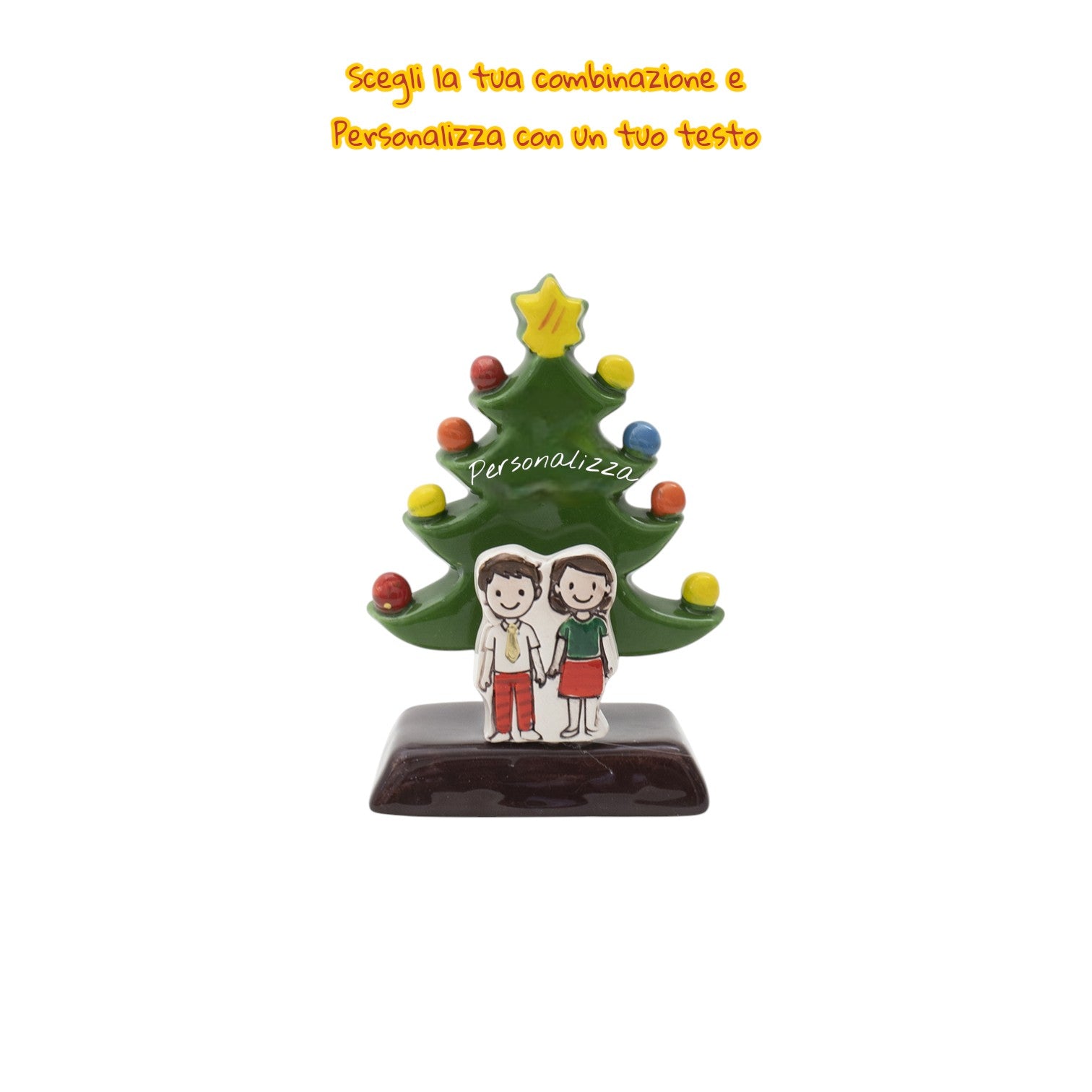 Albero di Natale Verde 12cm con Omini - Siniscalchi Ceramics
