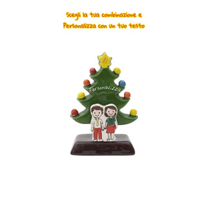 Albero di Natale Verde 12cm con Omini - Siniscalchi Ceramics