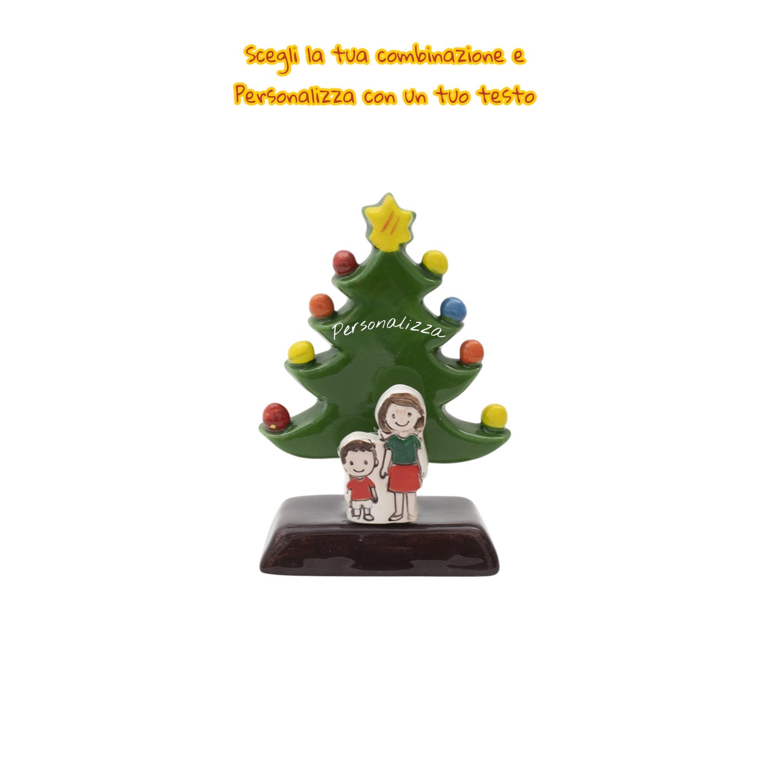 Albero di Natale Verde 12cm con Omini - Siniscalchi Ceramics
