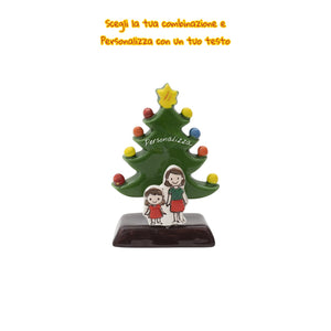 Albero di Natale Verde 12cm con Omini - Siniscalchi Ceramics