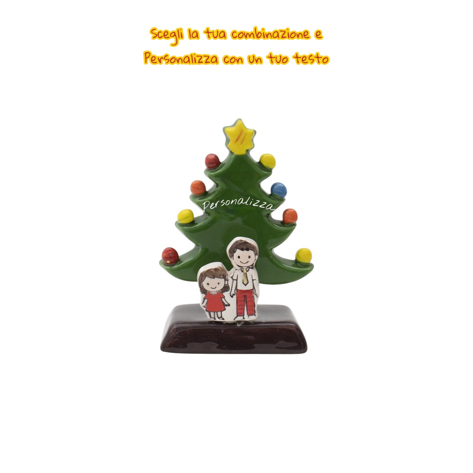 Albero di Natale Verde 12cm con Omini - Siniscalchi Ceramics