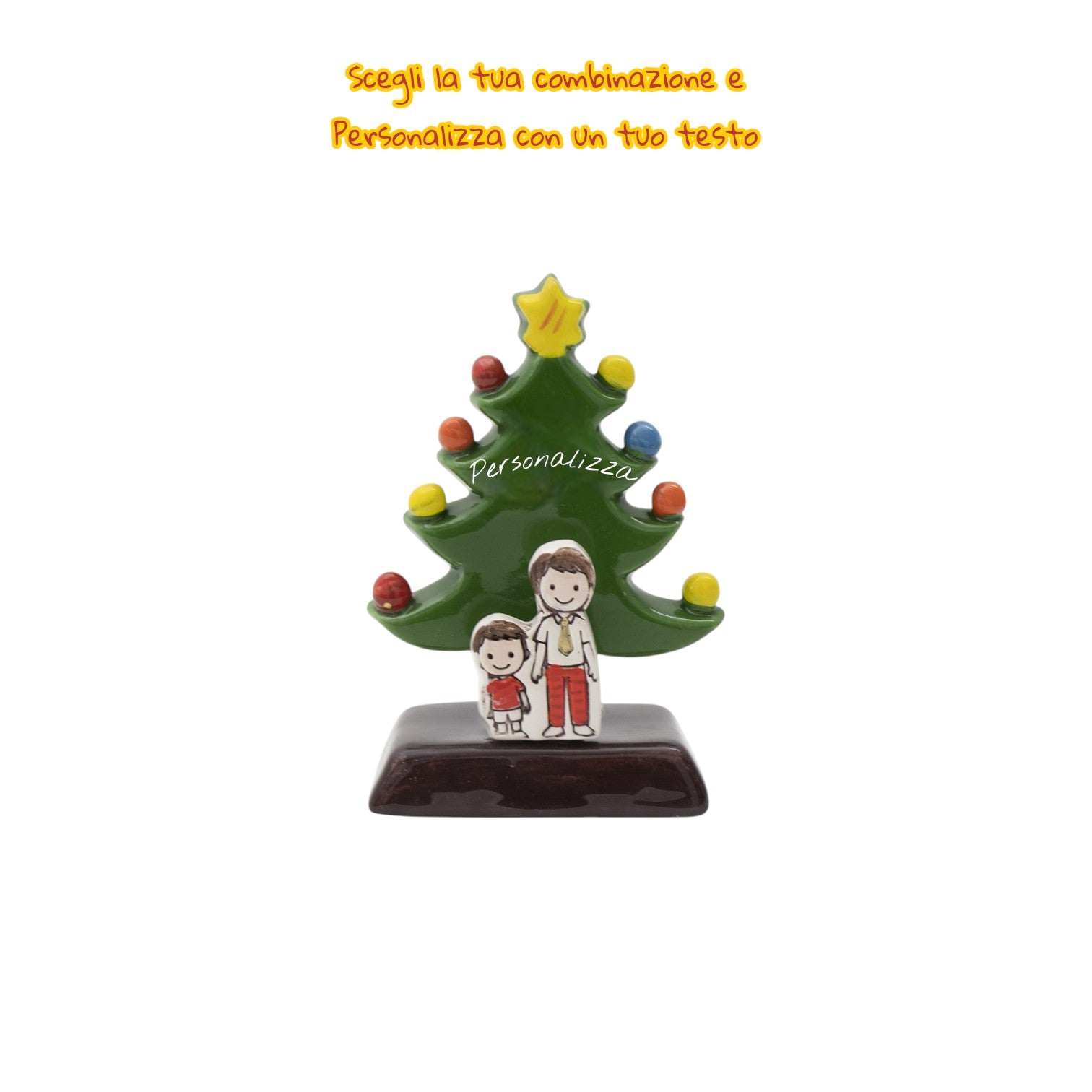 Albero di Natale Verde 12cm con Omini - Siniscalchi Ceramics