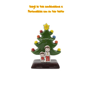 Albero di Natale Verde 12cm con Omini - Siniscalchi Ceramics