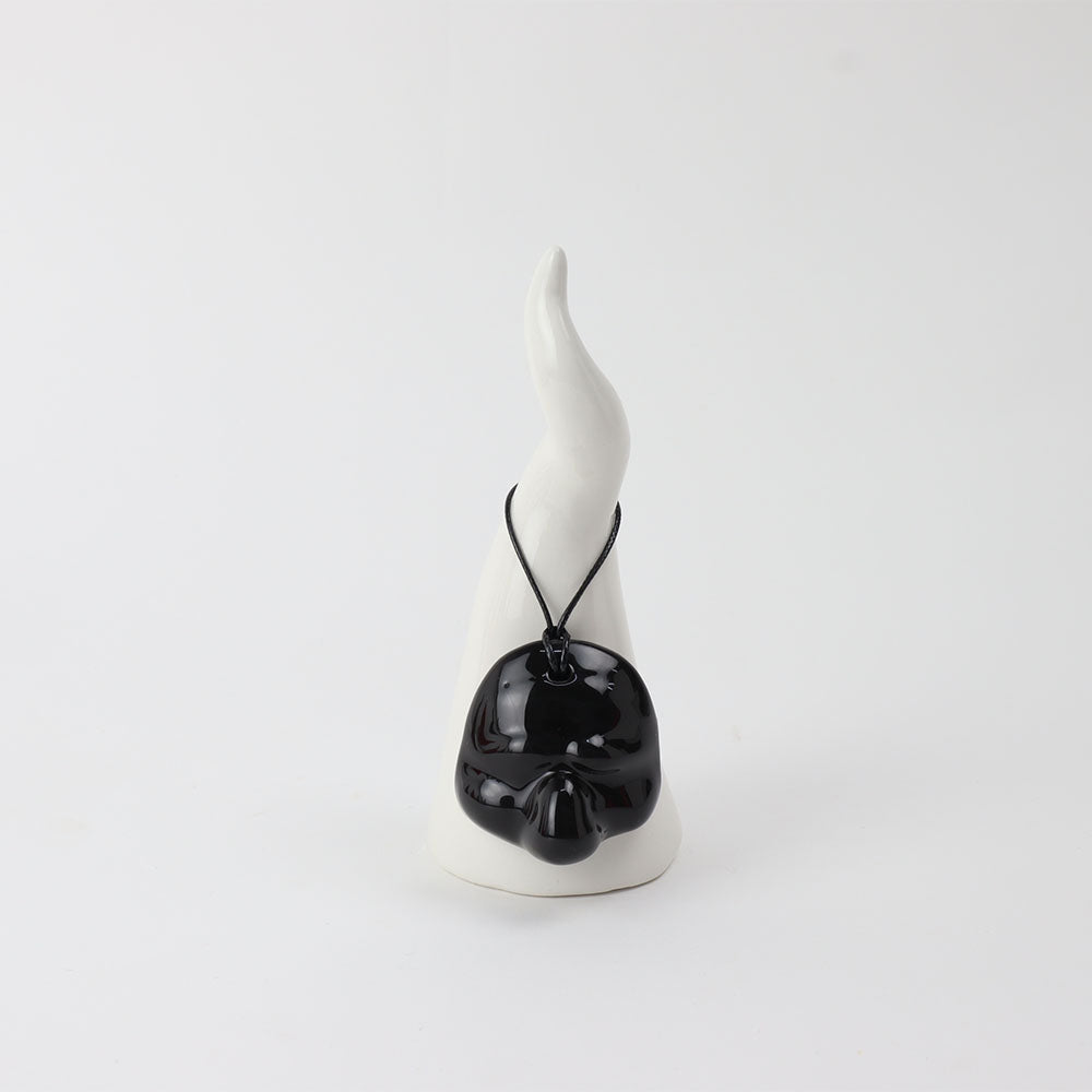 Corno in Ceramica con Maschera di Pulcinella - Siniscalchi Ceramics