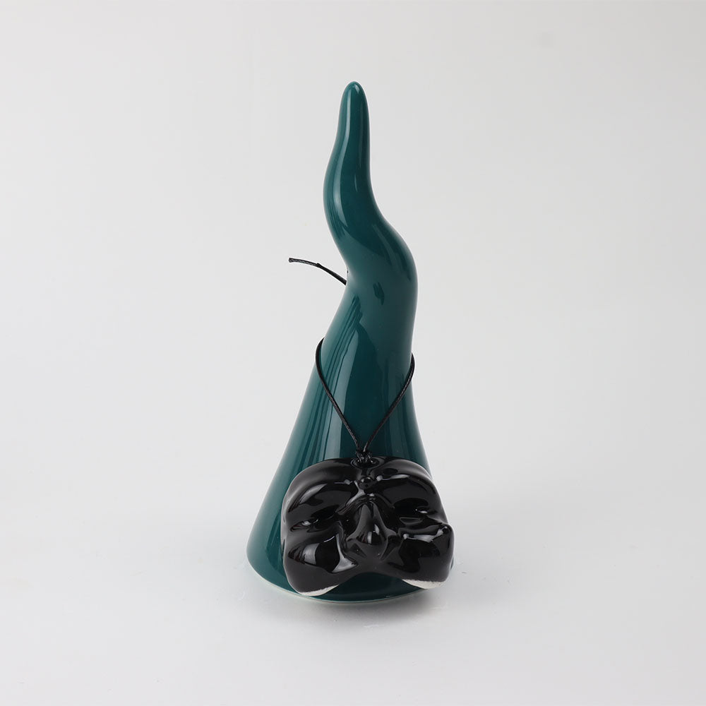 Corno in Ceramica con Maschera di Pulcinella - Siniscalchi Ceramics