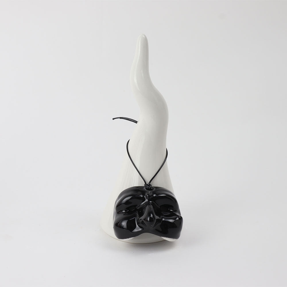 Corno in Ceramica con Maschera di Pulcinella - Siniscalchi Ceramics