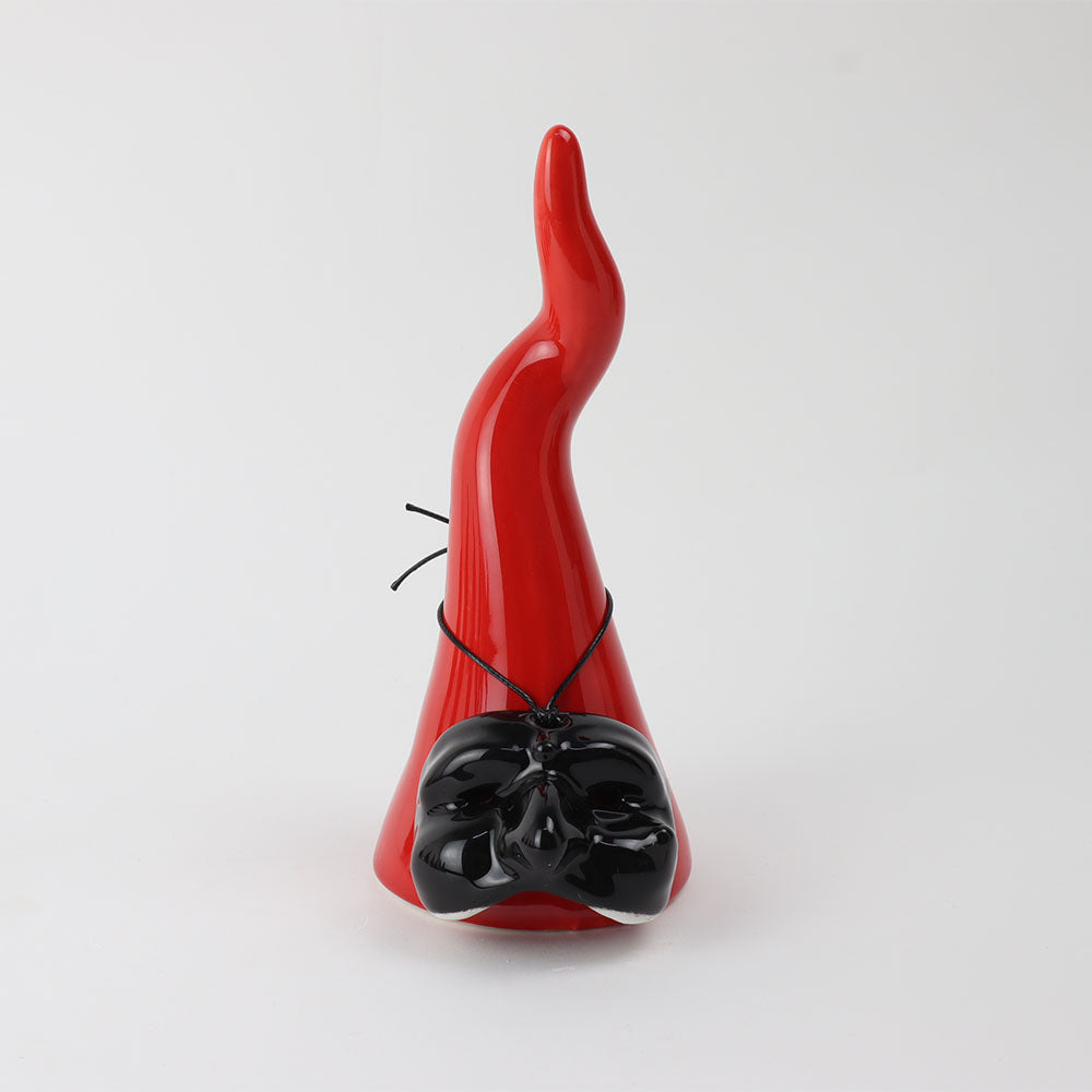 Corno in Ceramica con Maschera di Pulcinella - Siniscalchi Ceramics