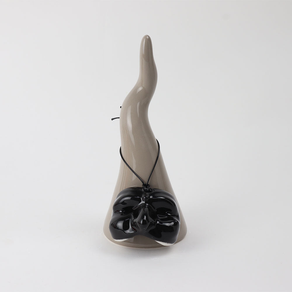 Corno in Ceramica con Maschera di Pulcinella - Siniscalchi Ceramics
