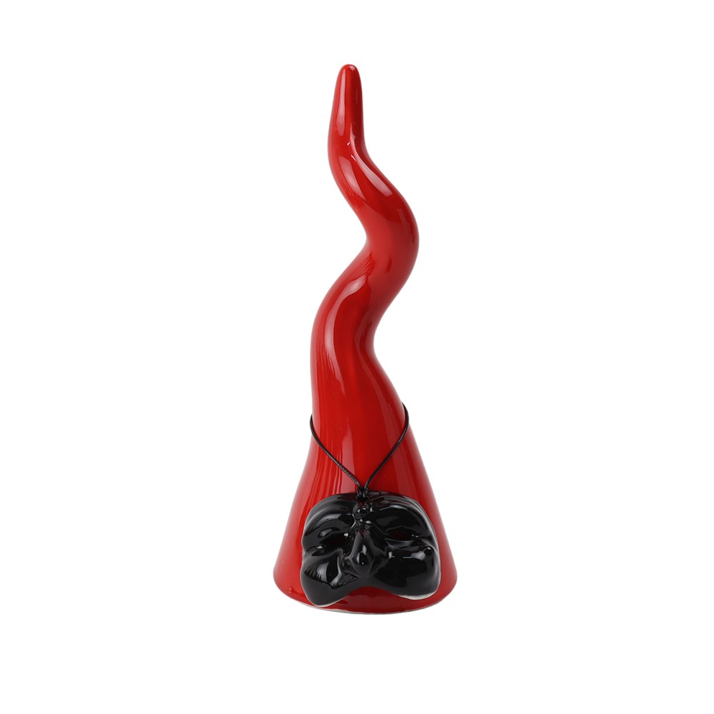 Corno in Ceramica con Maschera di Pulcinella - Siniscalchi Ceramics