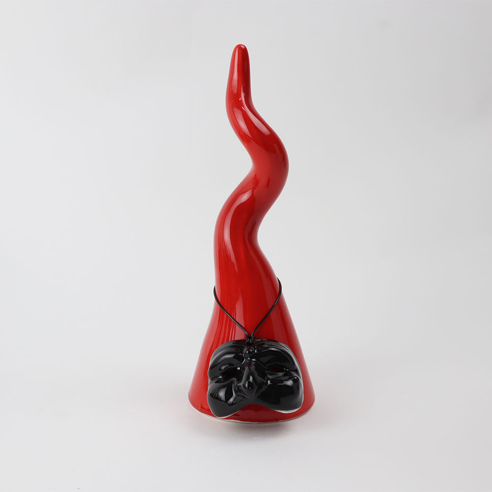 Corno in Ceramica con Maschera di Pulcinella - Siniscalchi Ceramics