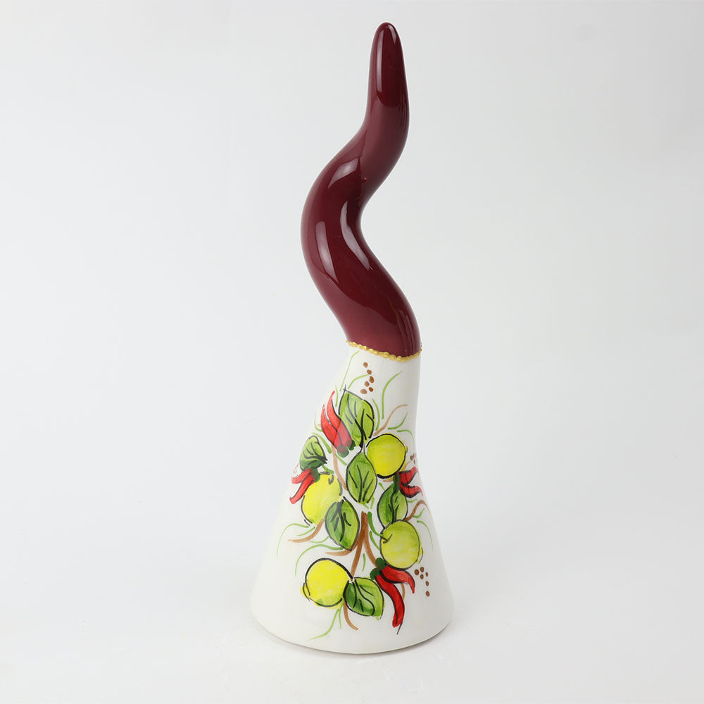 Corno in Ceramica con Dipinto Limoni - Siniscalchi Ceramics