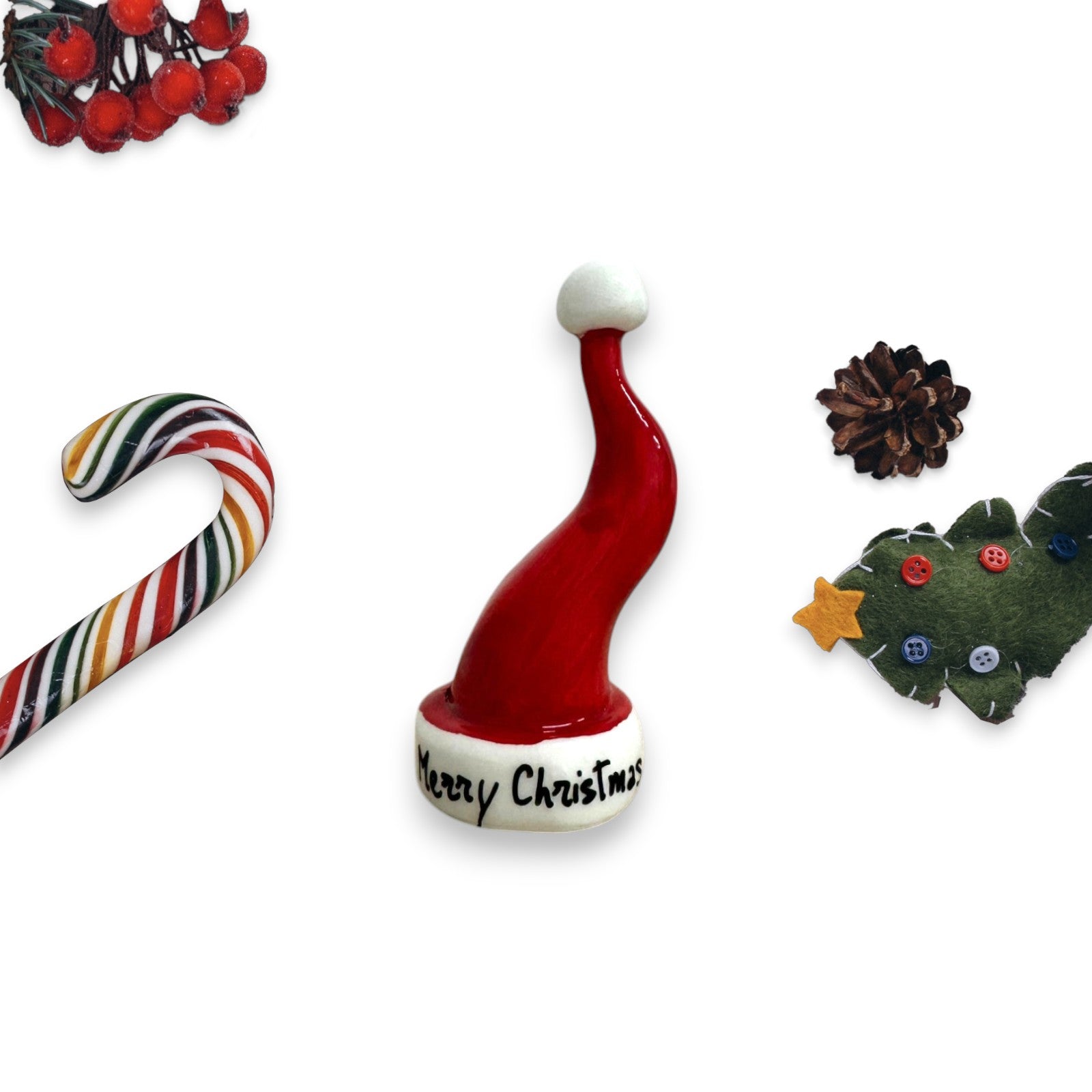 Cappellino di Natale 8cm - Siniscalchi Ceramics